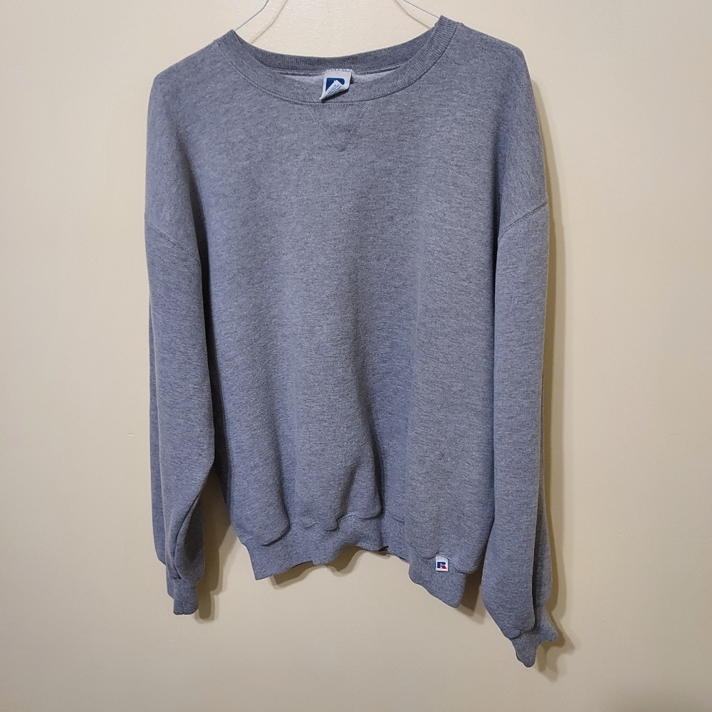 Russell Athletic Thick Gray Sweatshirt XL Minimalist Workout Gym Normcore